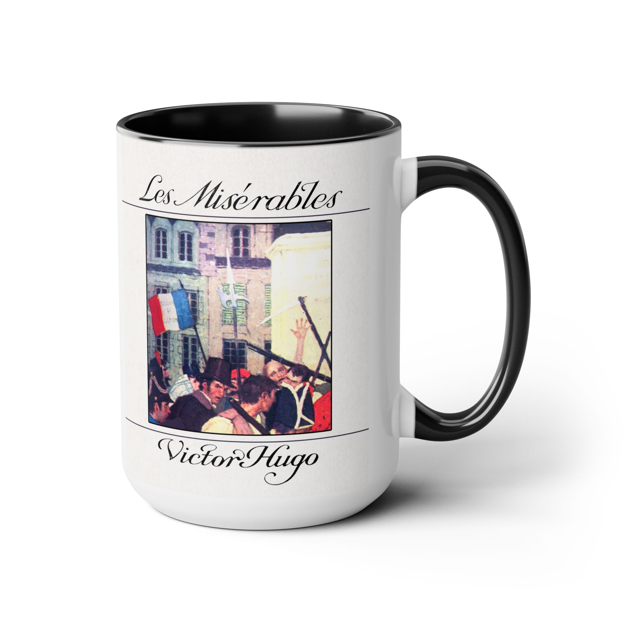 Les Misérables Book Cover Mug — Black