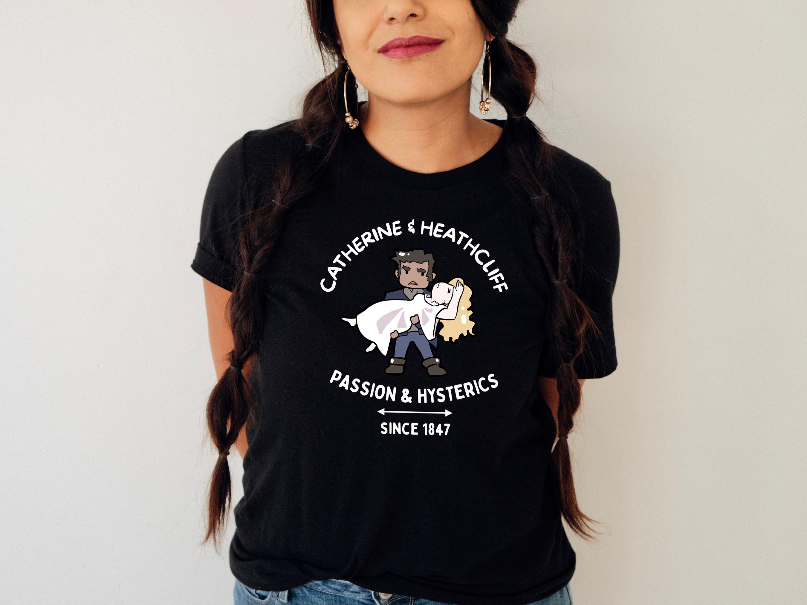 Wuthering Heights Catherine & Heathcliff T-shirt — Black
