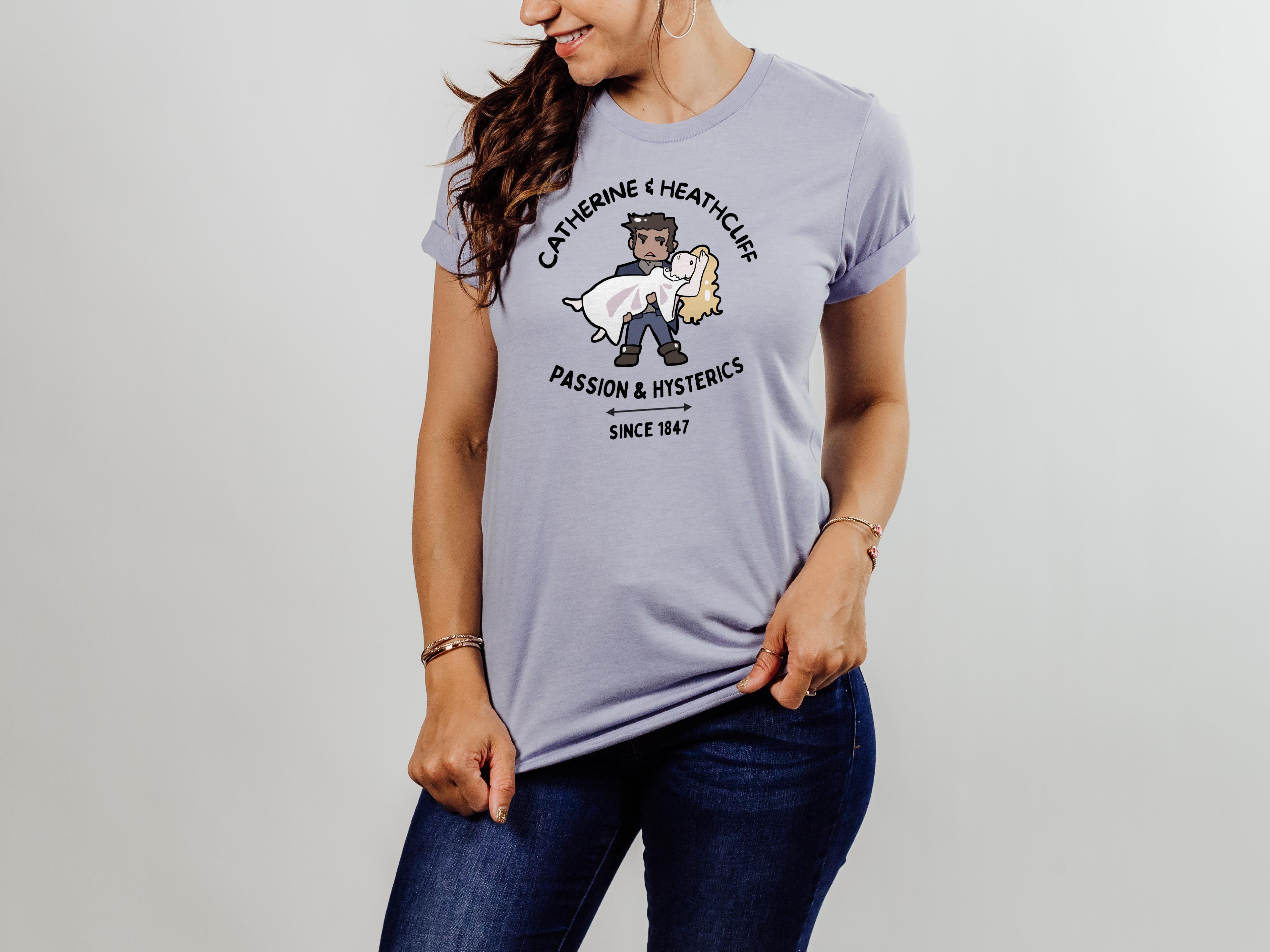 Wuthering Heights Catherine & Heathcliff T-shirt — Heather Blue
