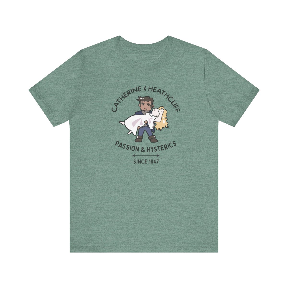 Wuthering Heights Catherine & Heathcliff T-shirt — Dusty Blue